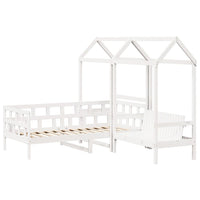 Set Dormeuse con Tetto Bianco 90x190 cm Legno Massello di Pino 3282250