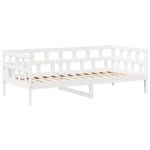 Set Dormeuse con Tetto Bianco 90x190 cm Legno Massello di Pino 3282250