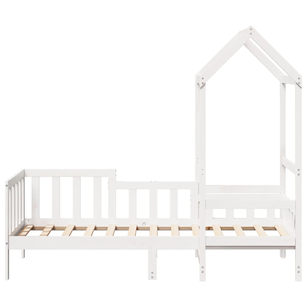 Dormeuse con Tetto 90x190 cm Bianco in Legno Massello di Pino 3282269