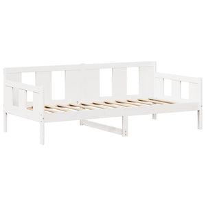 Dormeuse con Tetto 90x190 cm Bianco in Legno Massello di Pino 3282281