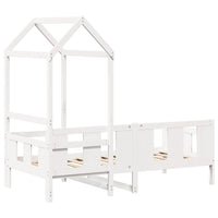 Dormeuse con Tetto 90x190 cm Bianco in Legno Massello di Pino 3282281