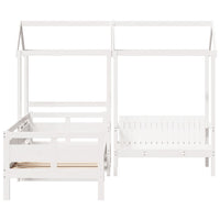 Set Dormeuse e Panca con Tetto Bianco 80x200cm Massello Pino 3282297