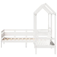 Set Dormeuse e Panca con Tetto Bianco 80x200cm Massello Pino 3282297