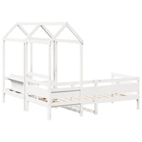 Set Dormeuse e Panca con Tetto Bianco 80x200cm Massello Pino 3282297