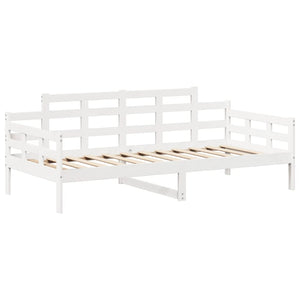 Dormeuse con Tetto 90x190 cm Bianco in Legno Massello di Pino 3282305