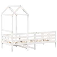 Dormeuse con Tetto 90x190 cm Bianco in Legno Massello di Pino