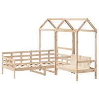 Set Dormeuse e Panca con Tetto 80x200cm Legno Massello di Pino 3282332