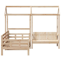 Set Dormeuse e Panca con Tetto 80x200cm Legno Massello di Pino 3282332