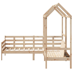 Set Dormeuse e Panca con Tetto 80x200cm Legno Massello di Pino 3282332