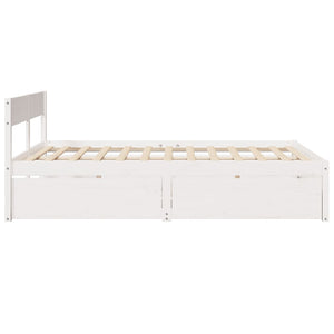 Letto senza Materasso Bianco 160x200 cm Legno Massello di Pino 3282343