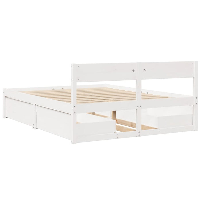 Letto senza Materasso Bianco 150x200 cm Legno Massello di Pino 3282346