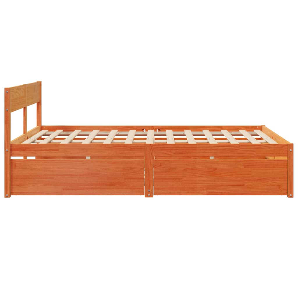 Letto senza Materasso Marrone Cera 150x200 cm in Legno di Pino 3282347