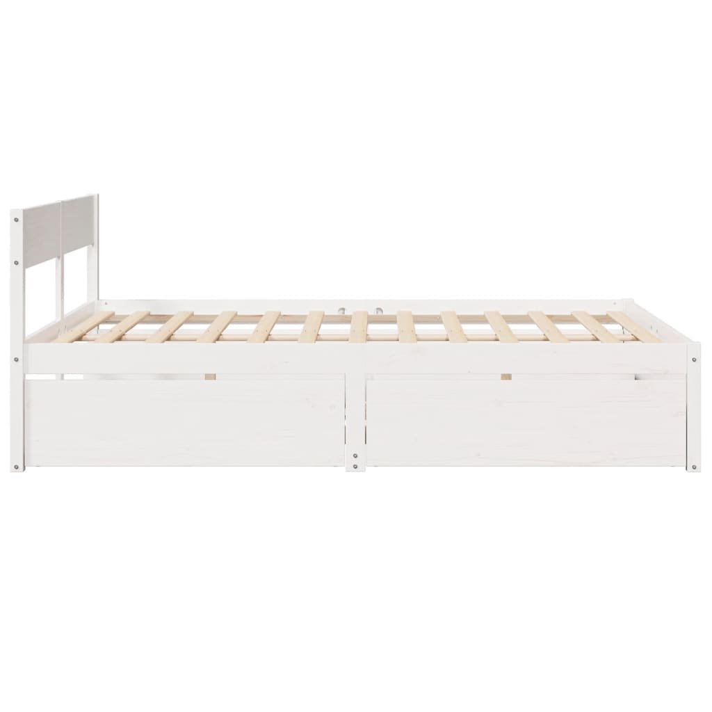 Letto senza Materasso Bianco 140x200 cm Legno Massello di Pino 3282349