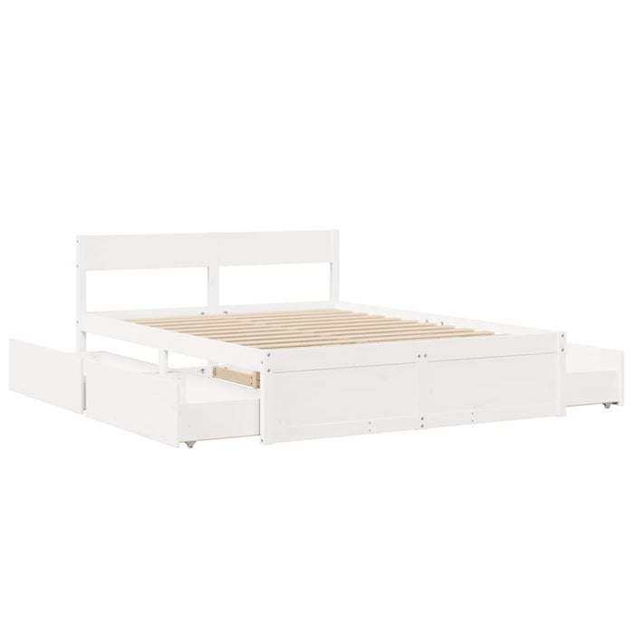 Letto senza Materasso Bianco 140x200 cm Legno Massello di Pino 3282349