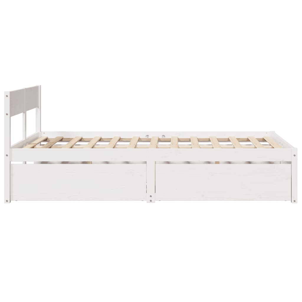 Letto senza Materasso Bianco 120x190 cm Legno Massello di Pino 3282361