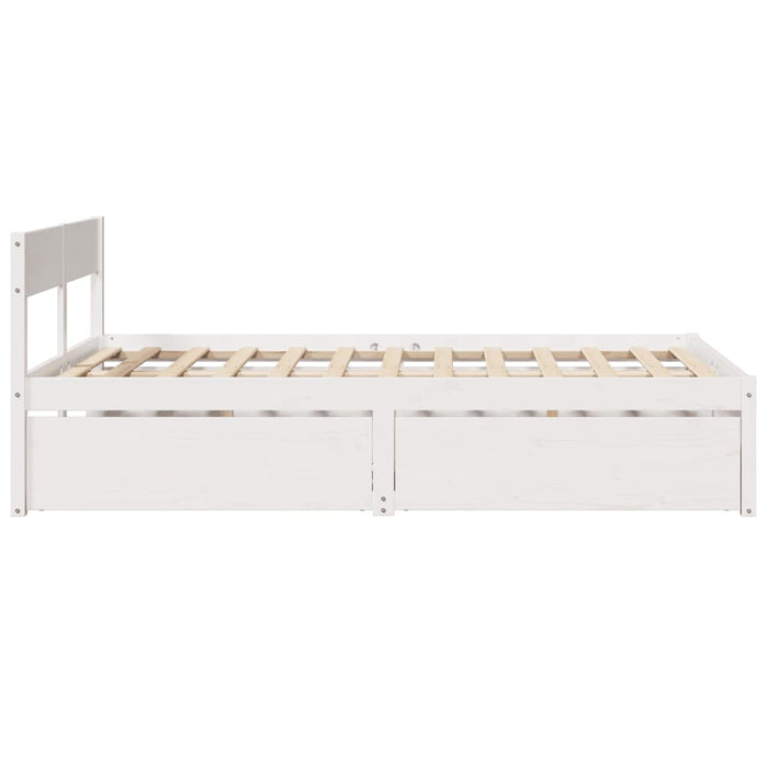 Letto senza Materasso Bianco 120x190 cm Legno Massello di Pino 3282361
