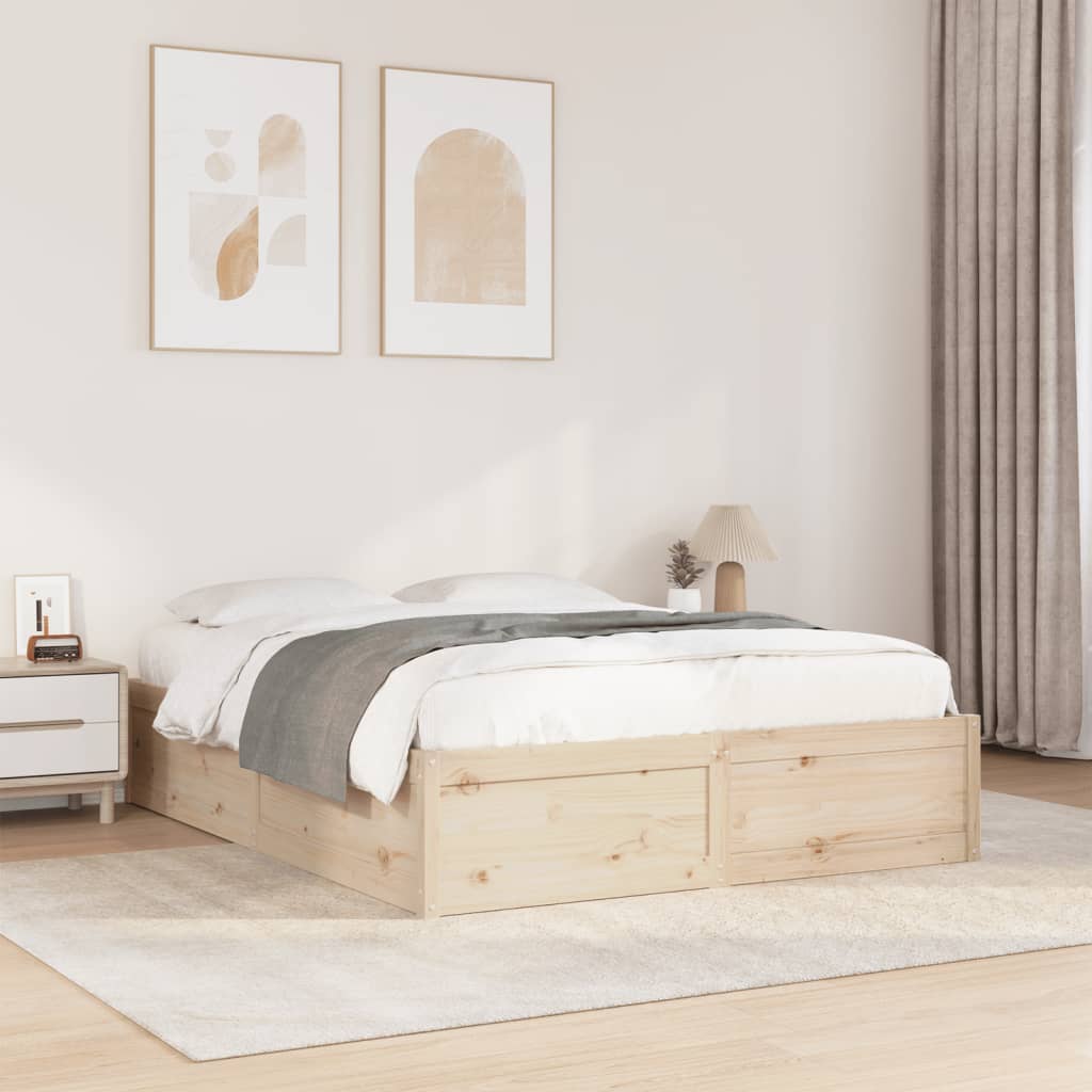 Letto senza Materasso 160x200 cm in Legno Massello di Pino 3282369
