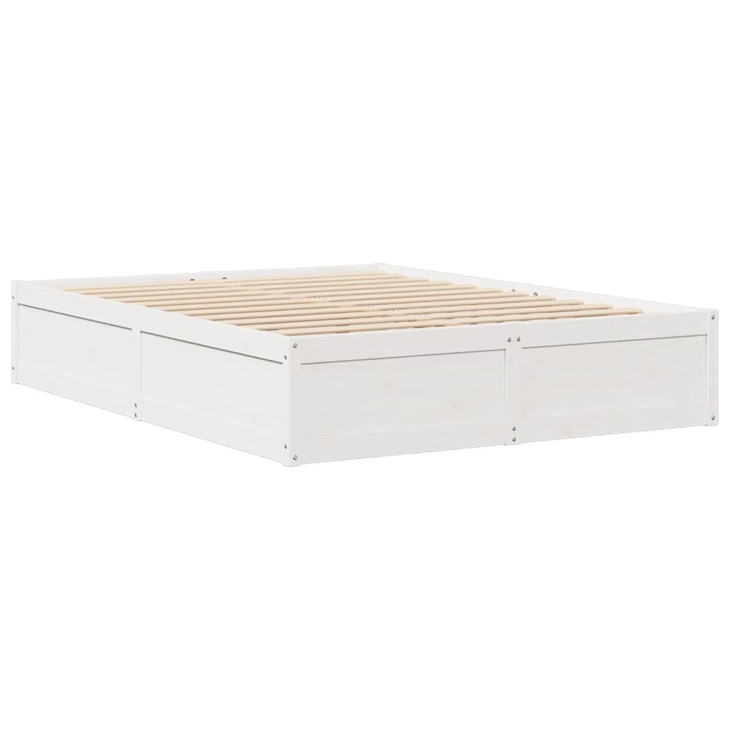 Letto senza Materasso Bianco 140x190 cm Legno Massello di Pino 3282382