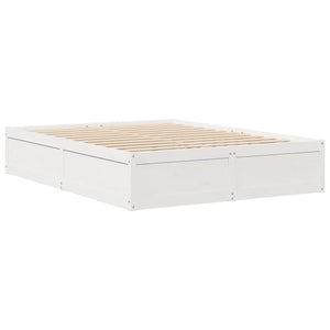 Letto senza Materasso Bianco 140x190 cm Legno Massello di Pino 3282382
