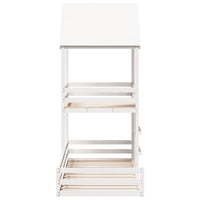 vidaXL Letto a Castello con Tetto Bianco 90x200 cm in Legno di Pino