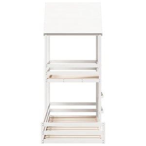 Letto a Castello senza Materasso Bianco 90x190cm Massello Pino 3282397