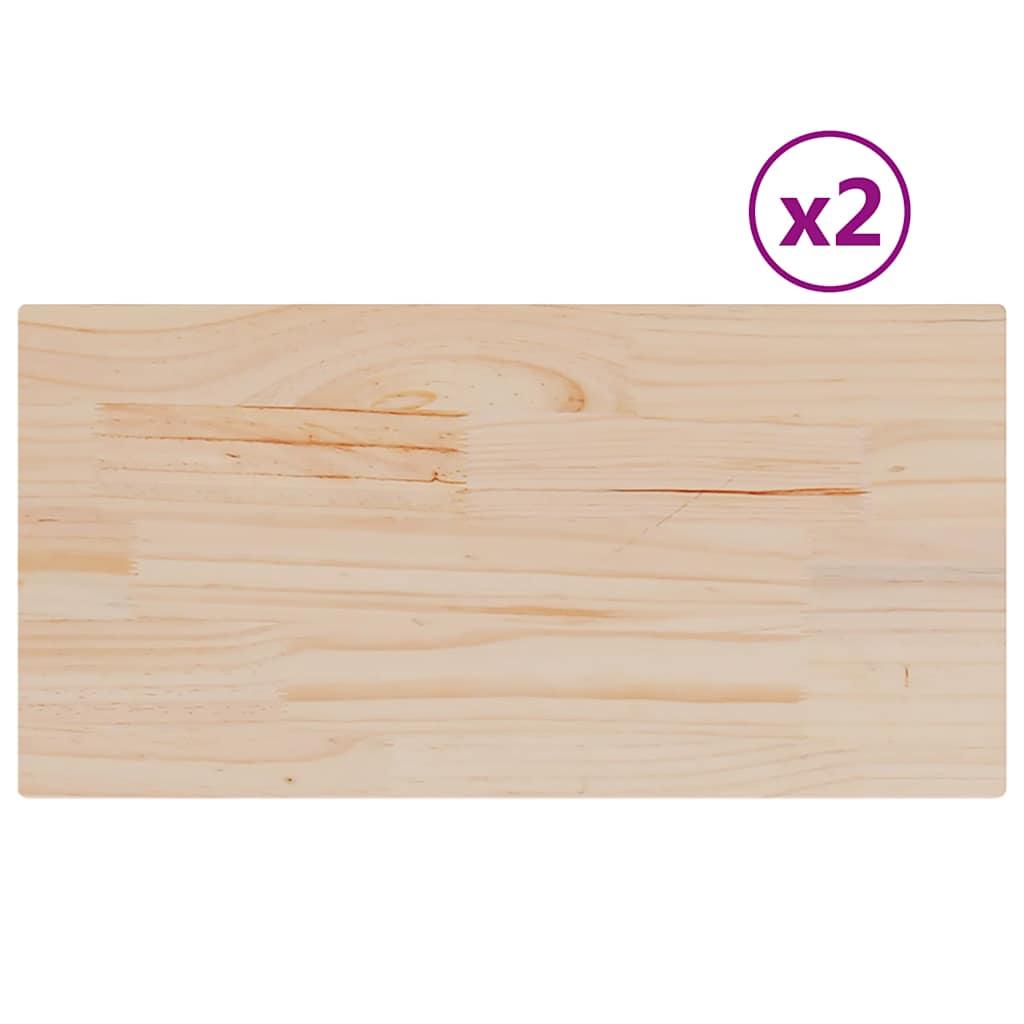 Piani Tavolo 2 pz 90x45x1,7 cm Rettangolare Legno Massello Pino 847416