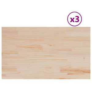 Piani Tavolo 3 pz 80x47x1,7 cm Rettangolare Legno Massello Pino