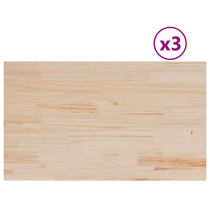 Piani Tavolo 3 pz 80x47x1,7 cm Rettangolare Legno Massello Pino 847419