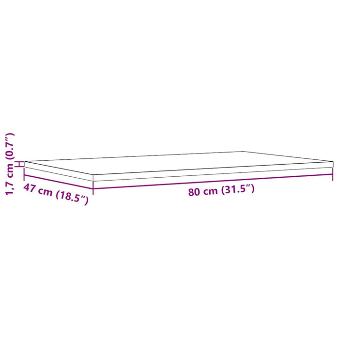Piani Tavolo 3 pz 80x47x1,7 cm Rettangolare Legno Massello Pino