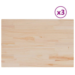 Piani Tavolo 3 pz 80x53x1,7 cm Rettangolare Legno Massello Pino