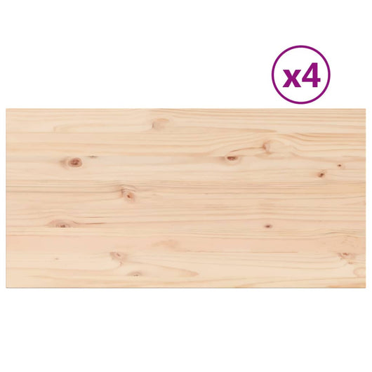 Piani Tavolo 4 pz 100x50x2,5cm Rettangolare Legno Massello Pino 847436