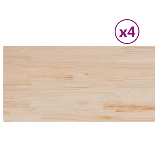 Piani Tavolo 4 pz 100x50x2,5cm Rettangolare Legno Massello Pino