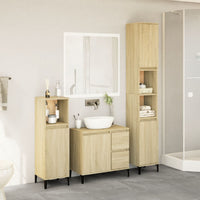 Set Mobili da Bagno 3 pz Rovere Sonoma in Legno Multistrato 3282654