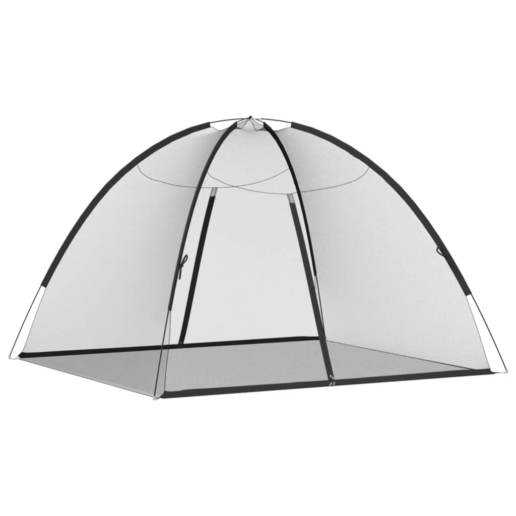 vidaXL Zanzariera Mongolia con Porte 220 Rete Nera 200x180x135 cm