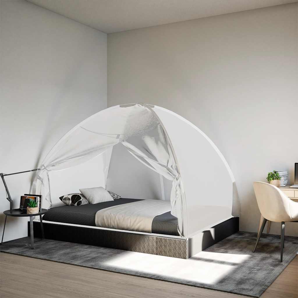 vidaXL Zanzariera Mongolia con Porte 220 Rete Bianco 200x150x140 cm