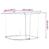 vidaXL Zanzariera Sospesa 156 Rete Bianca 220x100x150 cm