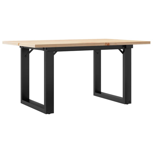 Tavolino da Salotto Telaio a O 80x50x40cm Legno Pino e Acciaio 3282662