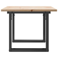 Tavolino da Salotto Telaio a O 80x50x40cm Legno Pino e Acciaio