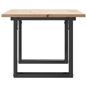Tavolino da Salotto Telaio a O 80x50x40cm Legno Pino e Acciaio