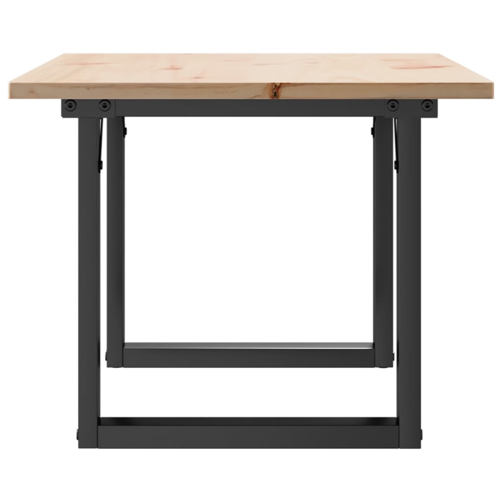 Tavolino da Salotto Telaio a O 80x50x40cm Legno Pino e Acciaio 3282662