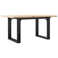 Tavolino da Salotto Telaio a O 80x50x40cm Legno Pino e Acciaio