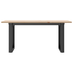 Tavolino da Salotto Telaio a O 90x40x45cm Legno Pino e Acciaio 3282664