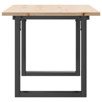 Tavolino da Salotto Telaio a O-Tavolino da soggiorno-Tavolo 90x40x45cm Legno Pino e Acciaio
