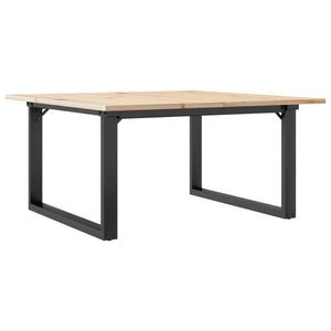 Tavolino da Salotto Telaio a O-Tavolino da soggiorno-Tavolo 90x90x45cm Legno Pino e Acciaio