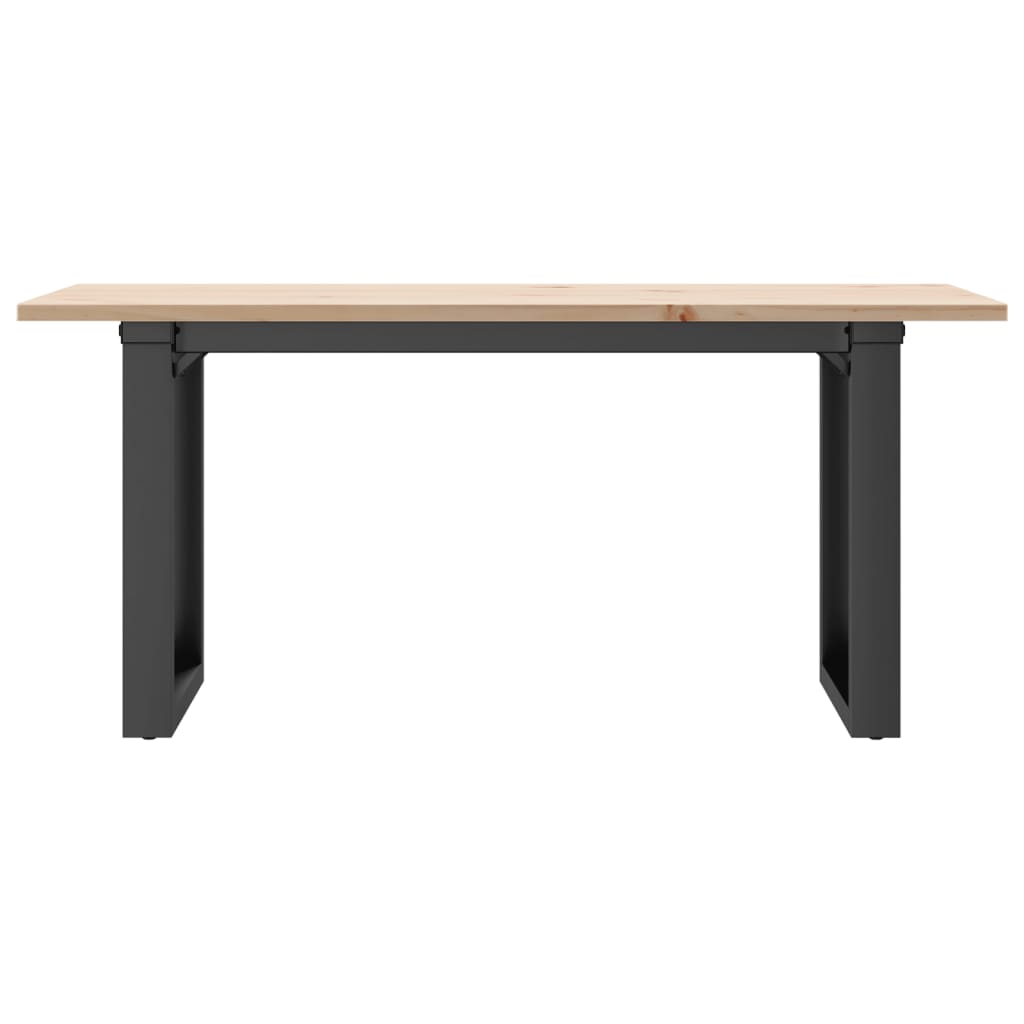 Tavolino Salotto Telaio a O 100x50x45cm Legno Pino e Acciaio