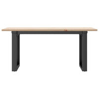 Tavolino Salotto Telaio a O 100x50x45cm Legno Pino e Acciaio