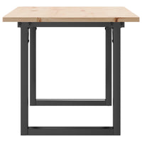 Tavolino Salotto Telaio a O 100x50x45cm Legno Pino e Acciaio