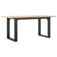 Tavolino Salotto Telaio a O 100x50x45cm Legno Pino e Acciaio