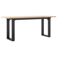 Tavolino Salotto Telaio a O-Tavolino da soggiorno 110x40x45cm Legno Pino e Acciaio