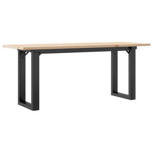 Tavolino Salotto Telaio a O-Tavolino da soggiorno 110x40x45cm Legno Pino e Acciaio